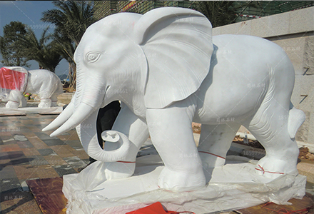 漢白玉浮雕產品-漢白玉大象3